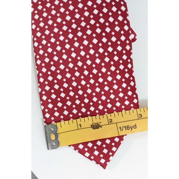 Red With White Diamonds Simple Holiday Neck Tie - Lucio Lamberti Cravatte xmas - Picture 5 of 6